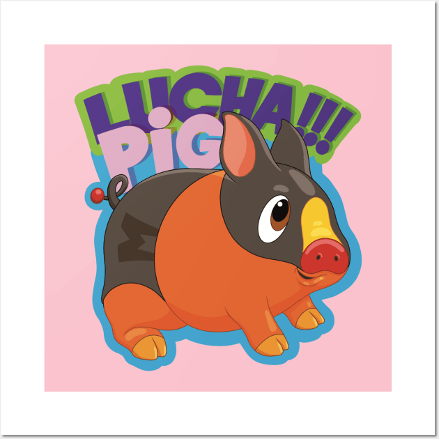 Lucha Pig Wall Art by undersideland